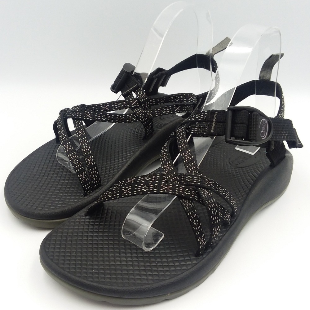 Chaco‎ ZX/1 EcoTread Sandals Kids' 6 Black White Sport Sandal Adjustable Straps